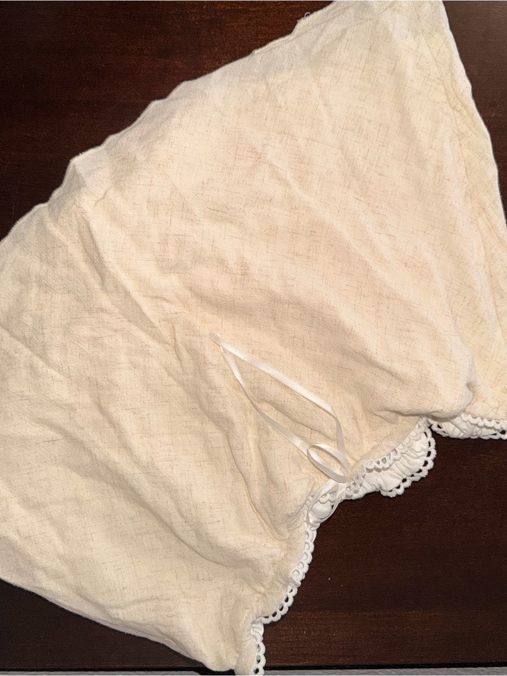 Women's Cream Lace-Trim Skirt